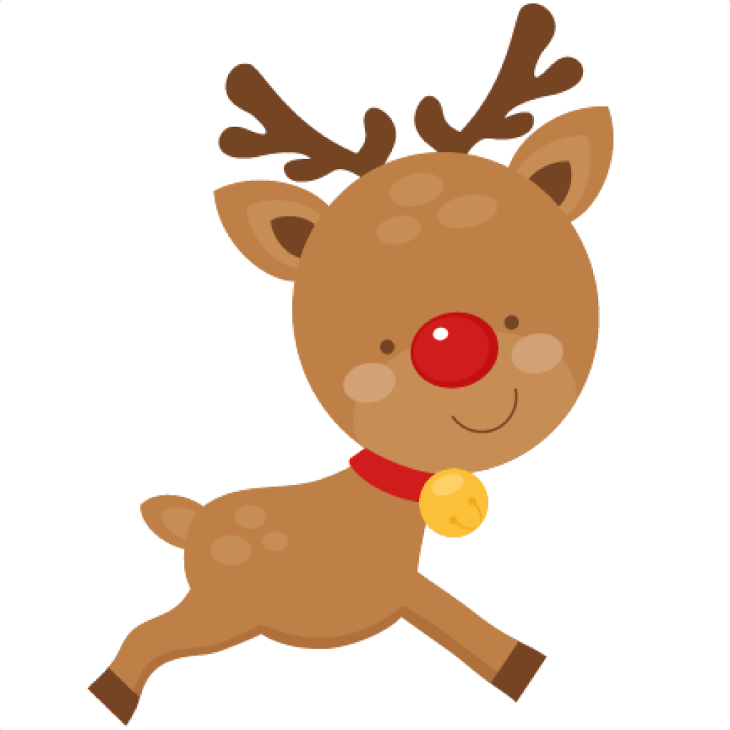 A Cartoon Of A Reindeer With A Bell