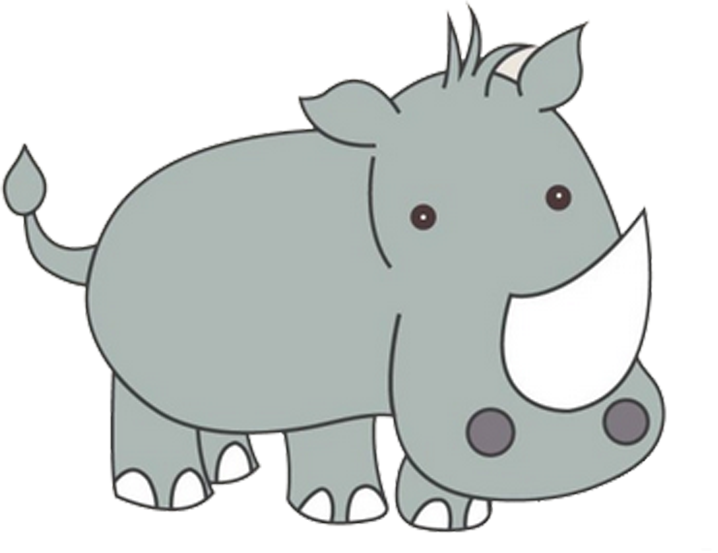 A Cartoon Rhinoceros With A Black Background