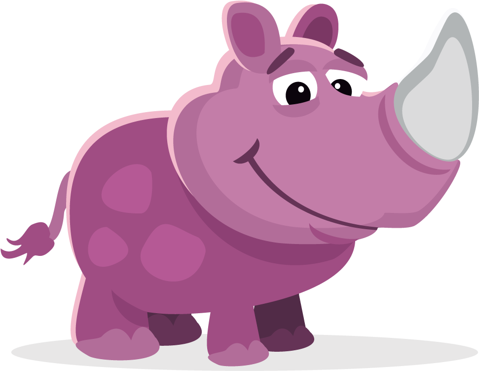 A Cartoon Of A Rhinoceros
