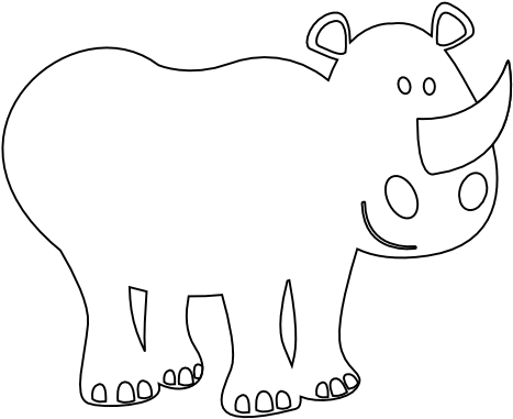 A White Outline Of A Hippo