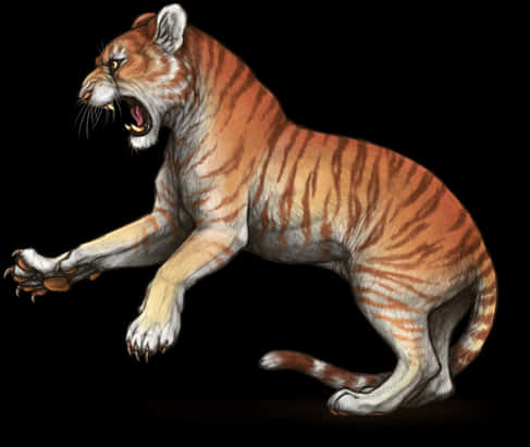 A Tiger With Its Mouth Open