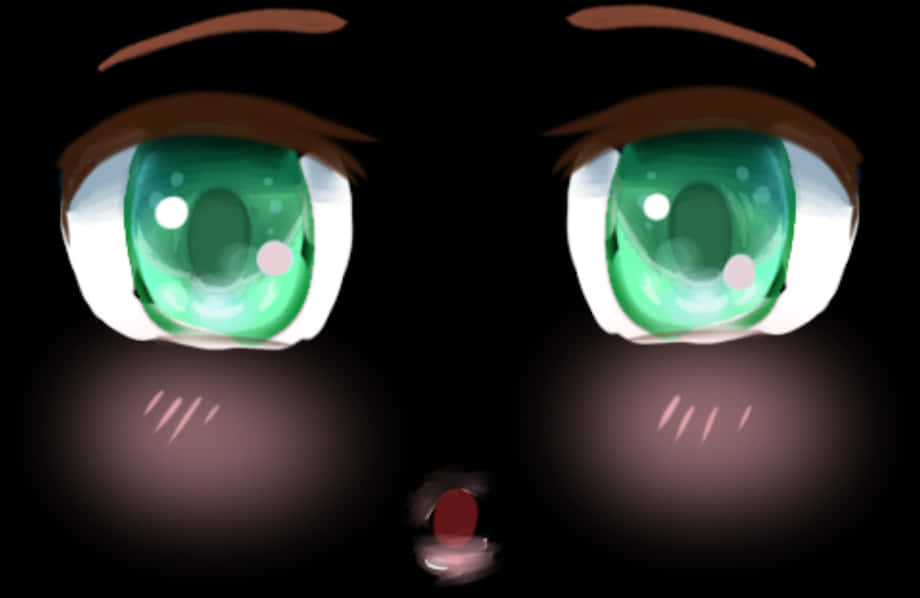 A Cartoon Eyes With Green Eyes