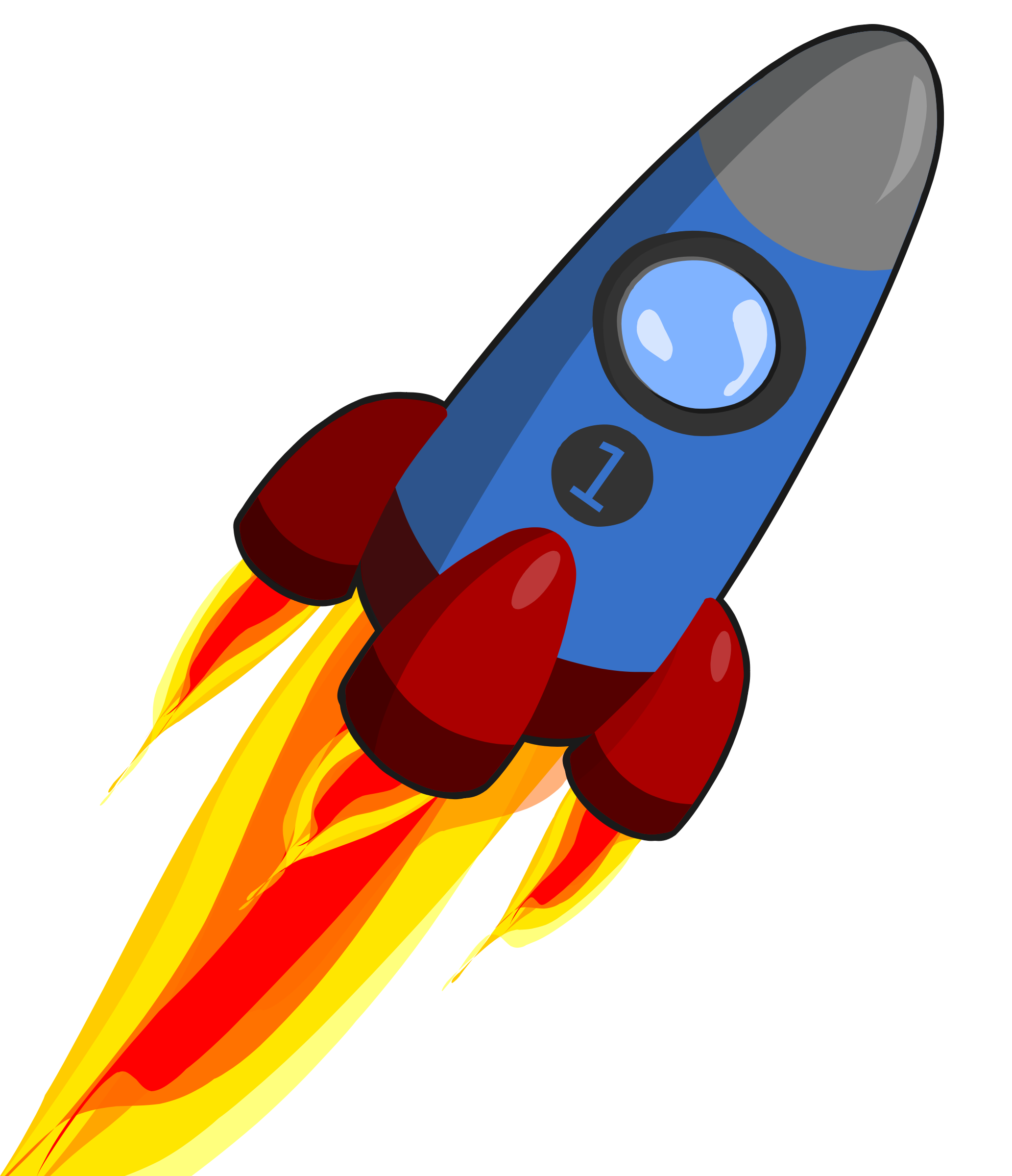 A Cartoon Of A Rocket Ship