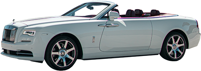 A White Convertible Car With Black Background