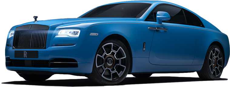 A Blue Car With Black Rims
