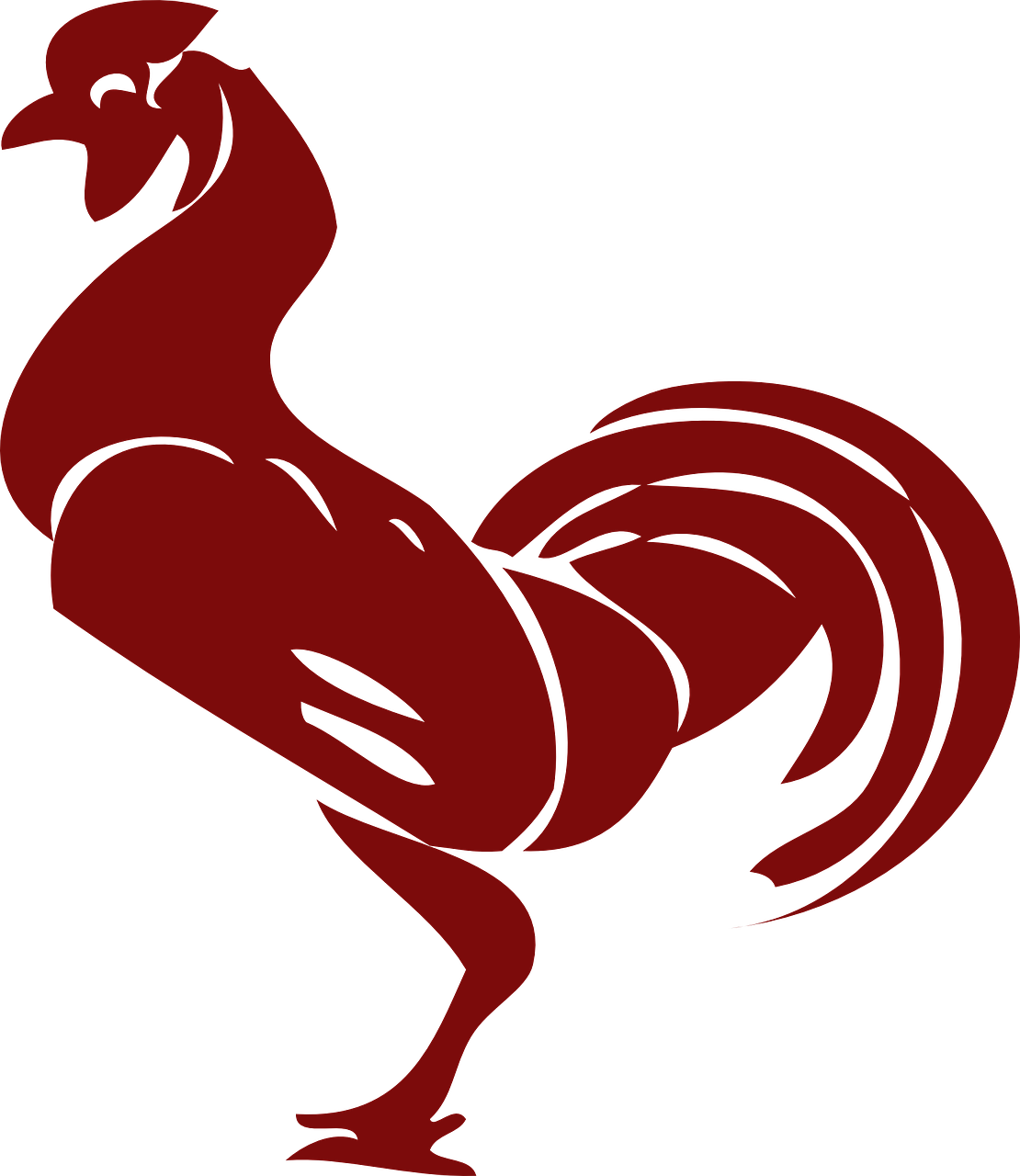 A Red Rooster With Black Background