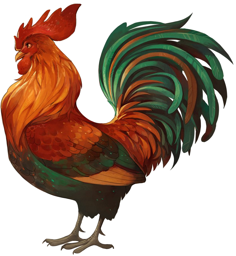 A Rooster With A Colorful Mane