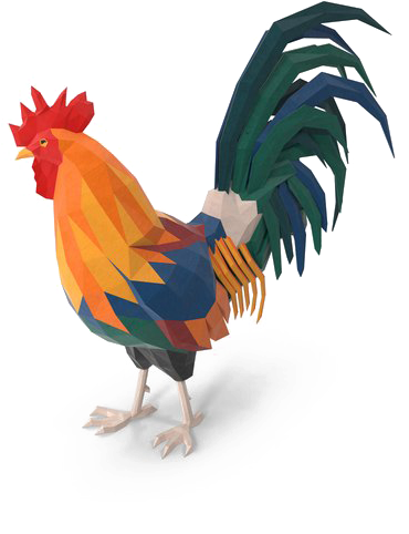 A Colorful Paper Rooster