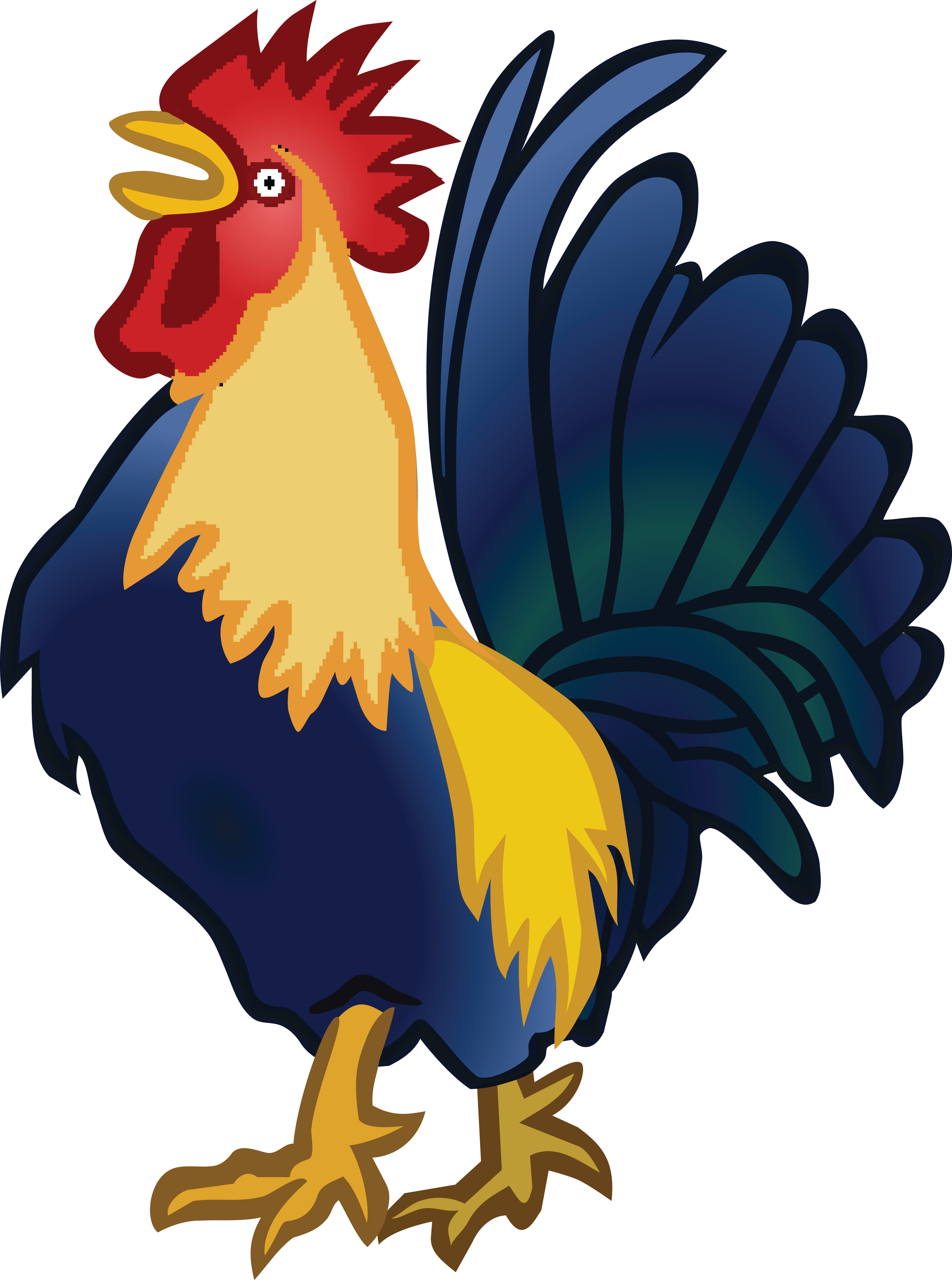 A Cartoon Rooster With A Black Background