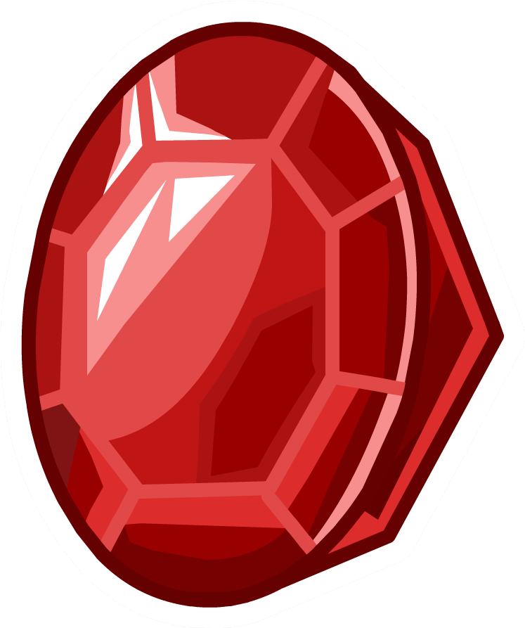 A Red Oval Shaped Object With White Edges
