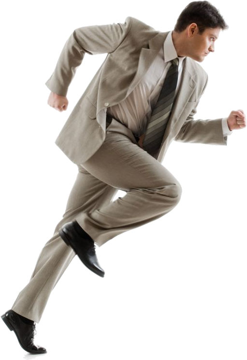 A Man In A Suit Running