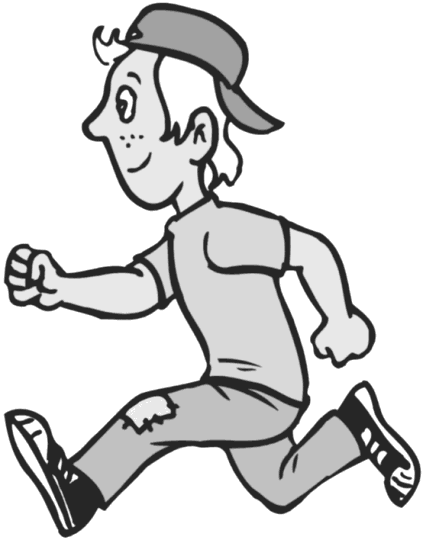 A Cartoon Of A Man Running