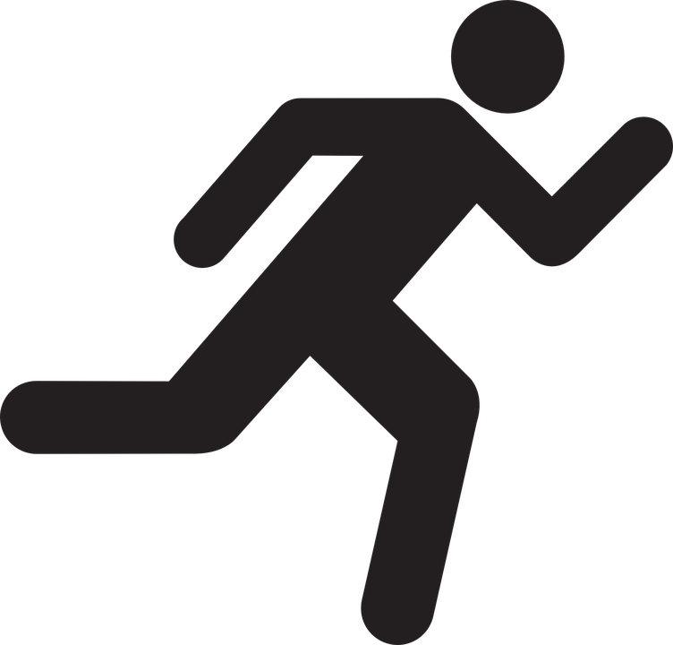 A Black And White Image Of A Person Running