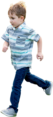 A Boy Running With A Black Background