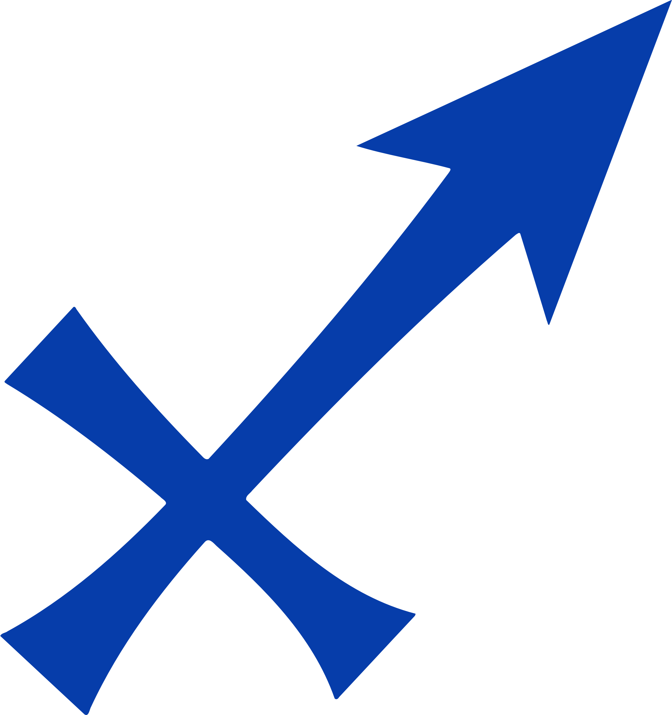 A Blue Symbol With A Cross