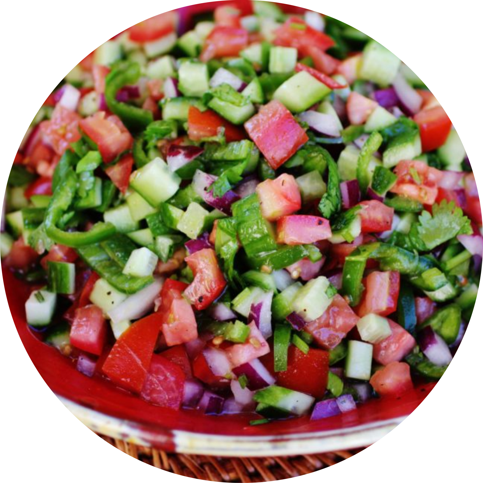 A Bowl Of Chopped Vegetables