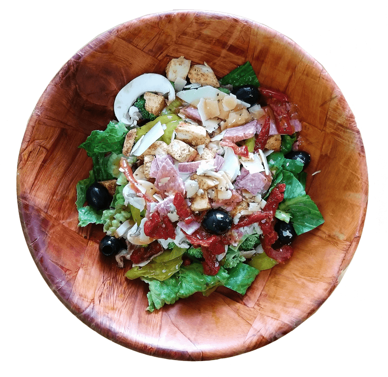 A Salad In A Wooden Bowl
