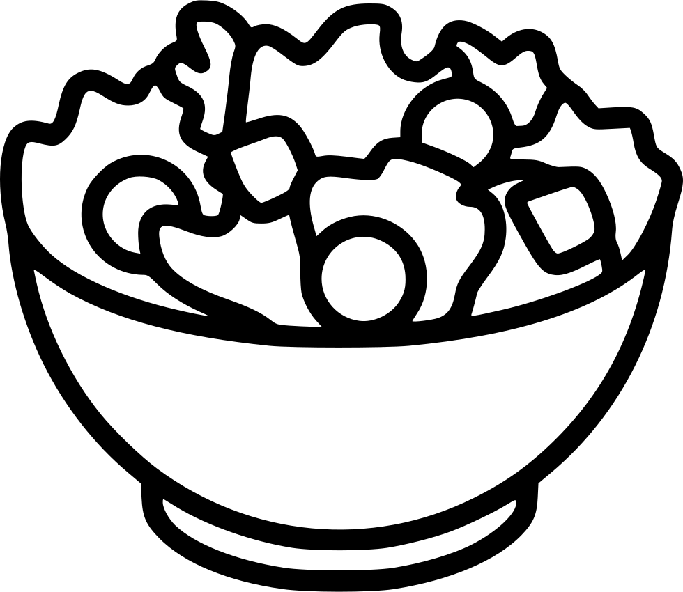 A Black Outline Of A Bowl Of Food