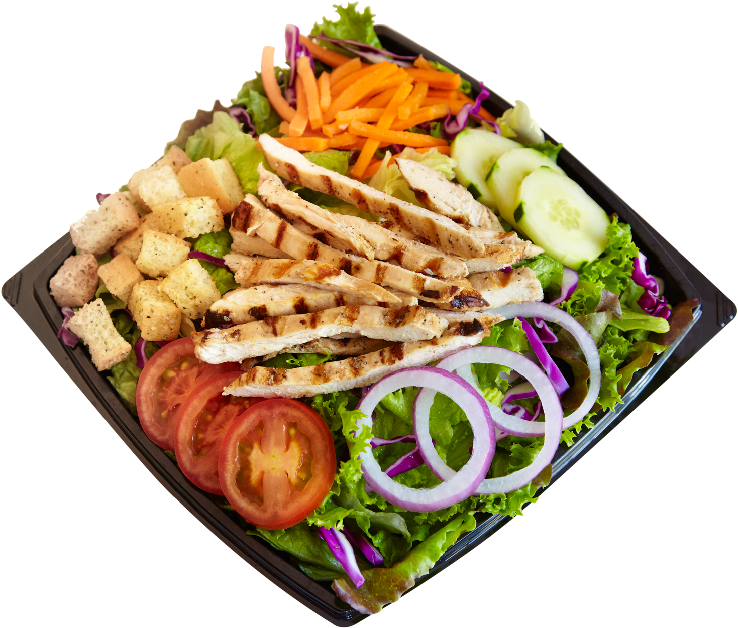 A Salad With Chicken And Vegetables