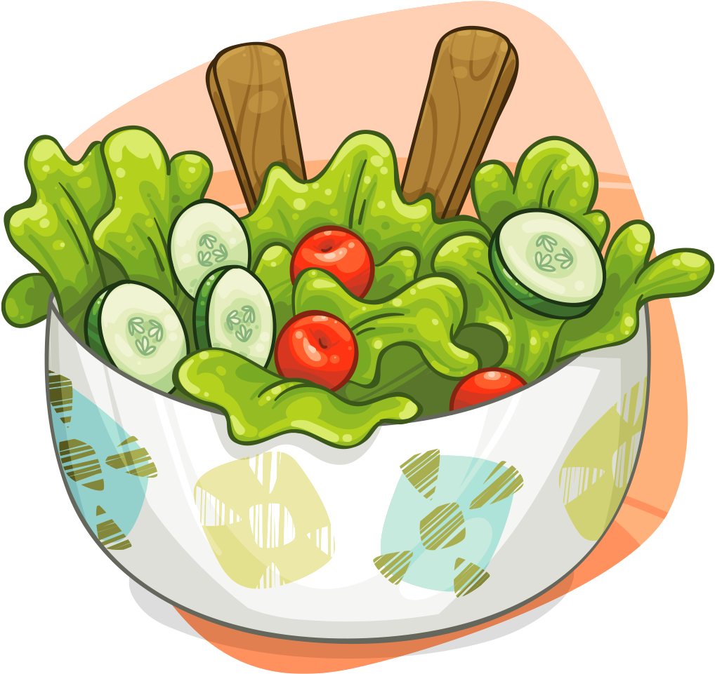 A Cartoon Of A Salad