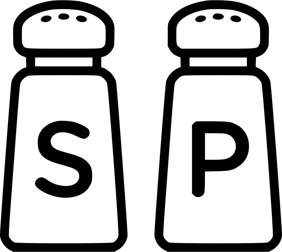 A Black And White Image Of Salt And Pepper Shakers