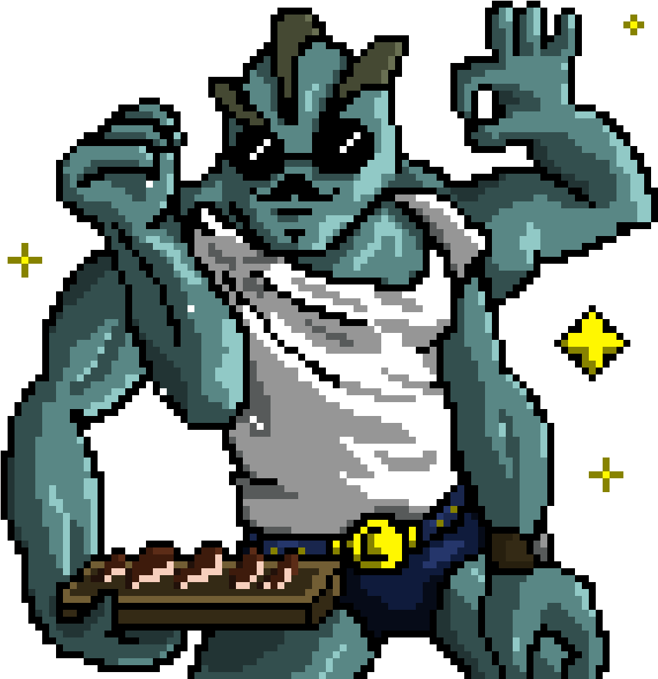 A Cartoon Of A Monster Holding A Tray Of Food