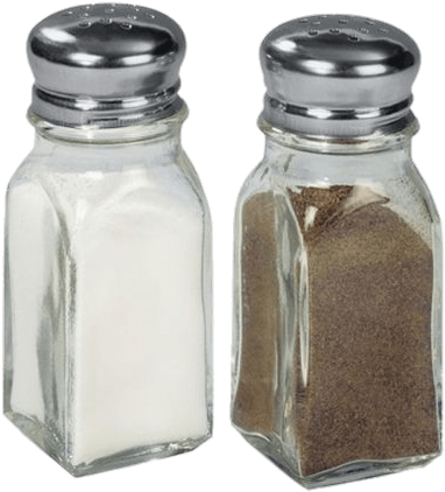 Salt And Pepper Shakers With A Black Background