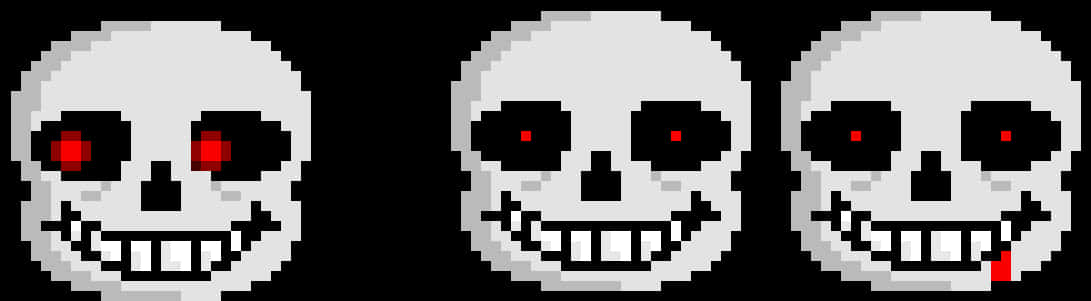 A Pixelated Skull With Red Eyes