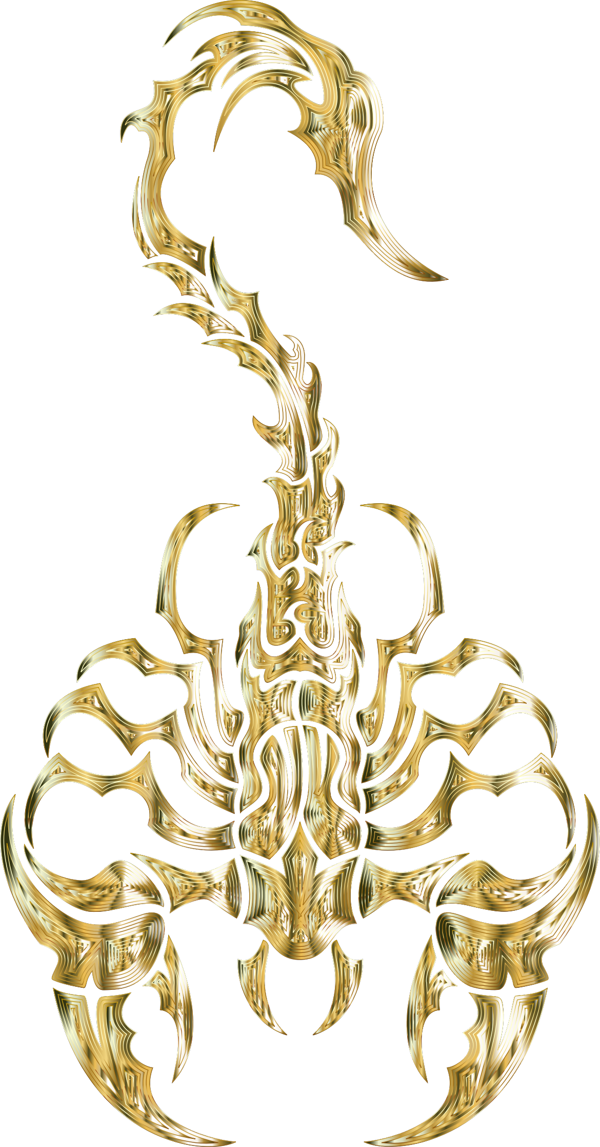 A Gold Scorpion On A Black Background