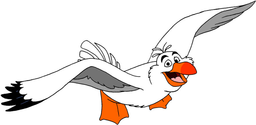 Cartoon Bird With Orange Beak And Orange Beak