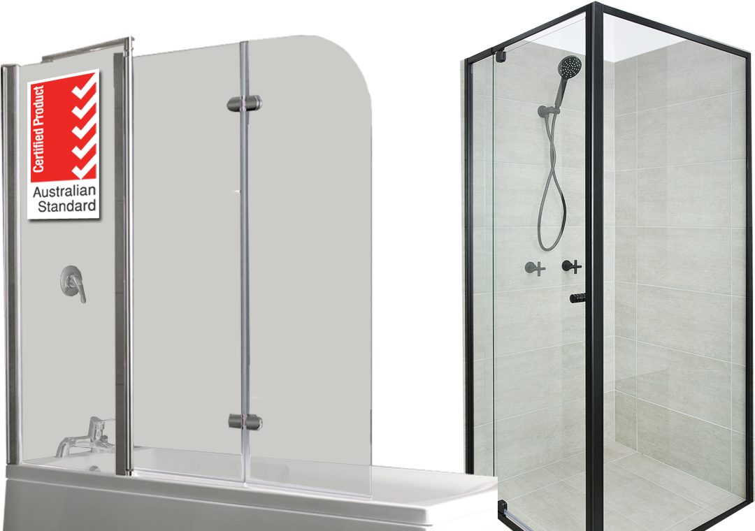 A Shower And Bathtub With Glass Doors
