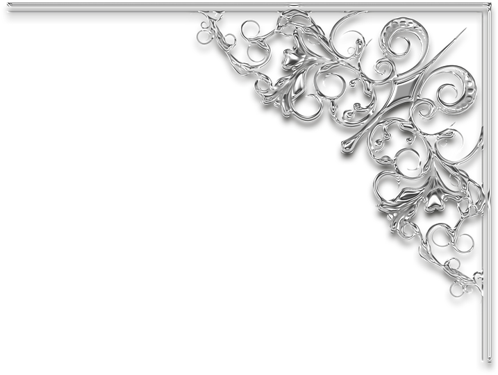 A Silver Ornate Corner With Black Background
