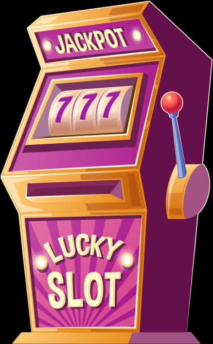 A Purple And Gold Slot Machine