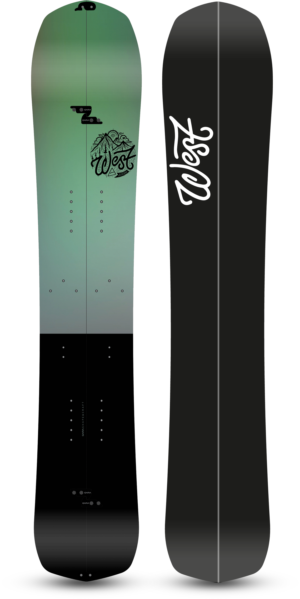 A Black And Green Snowboard
