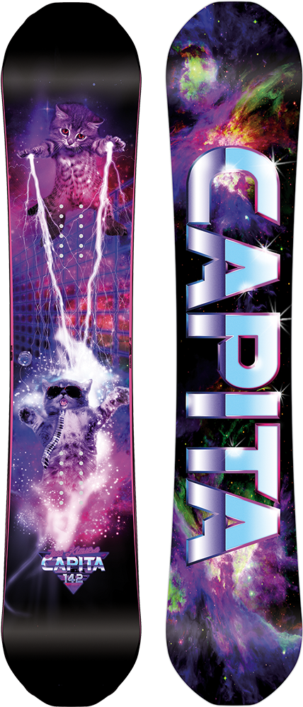 A Snowboard With A Cat On It