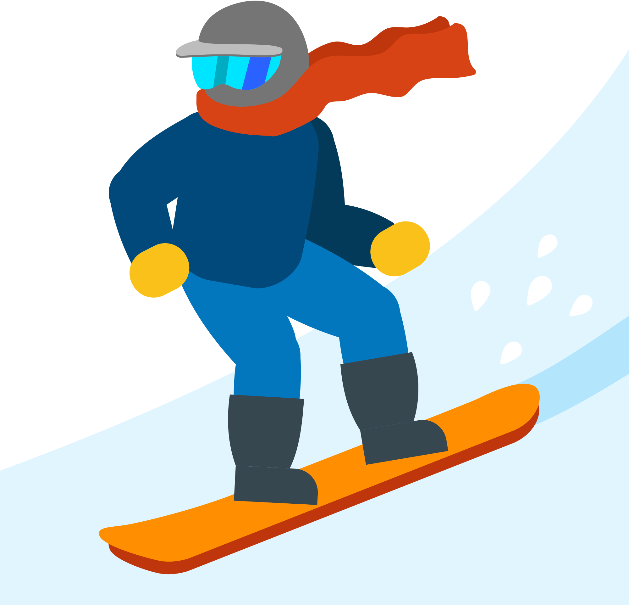 A Cartoon Of A Person Snowboarding