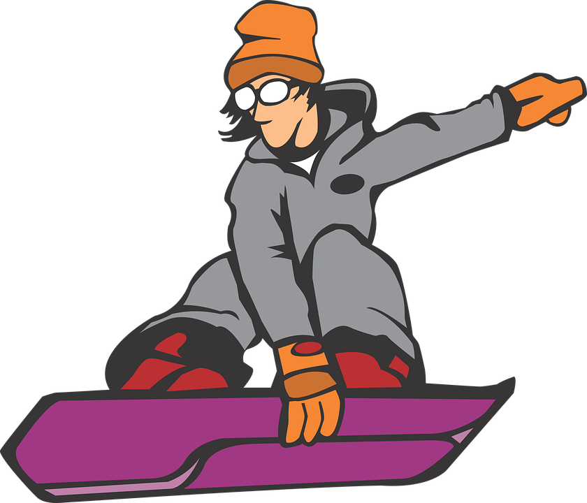 A Cartoon Of A Snowboarder