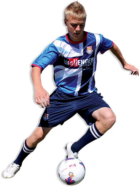 A Boy Kicking A Football Ball