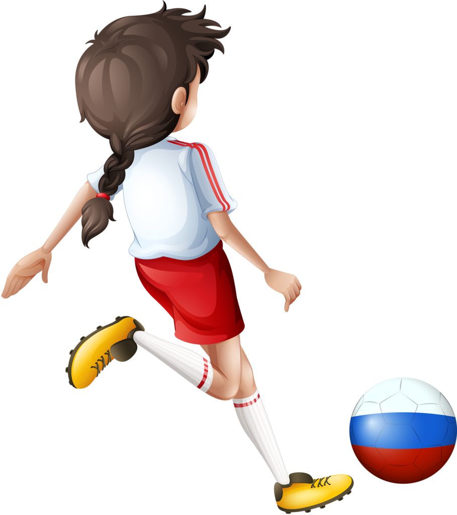 A Girl Kicking A Ball