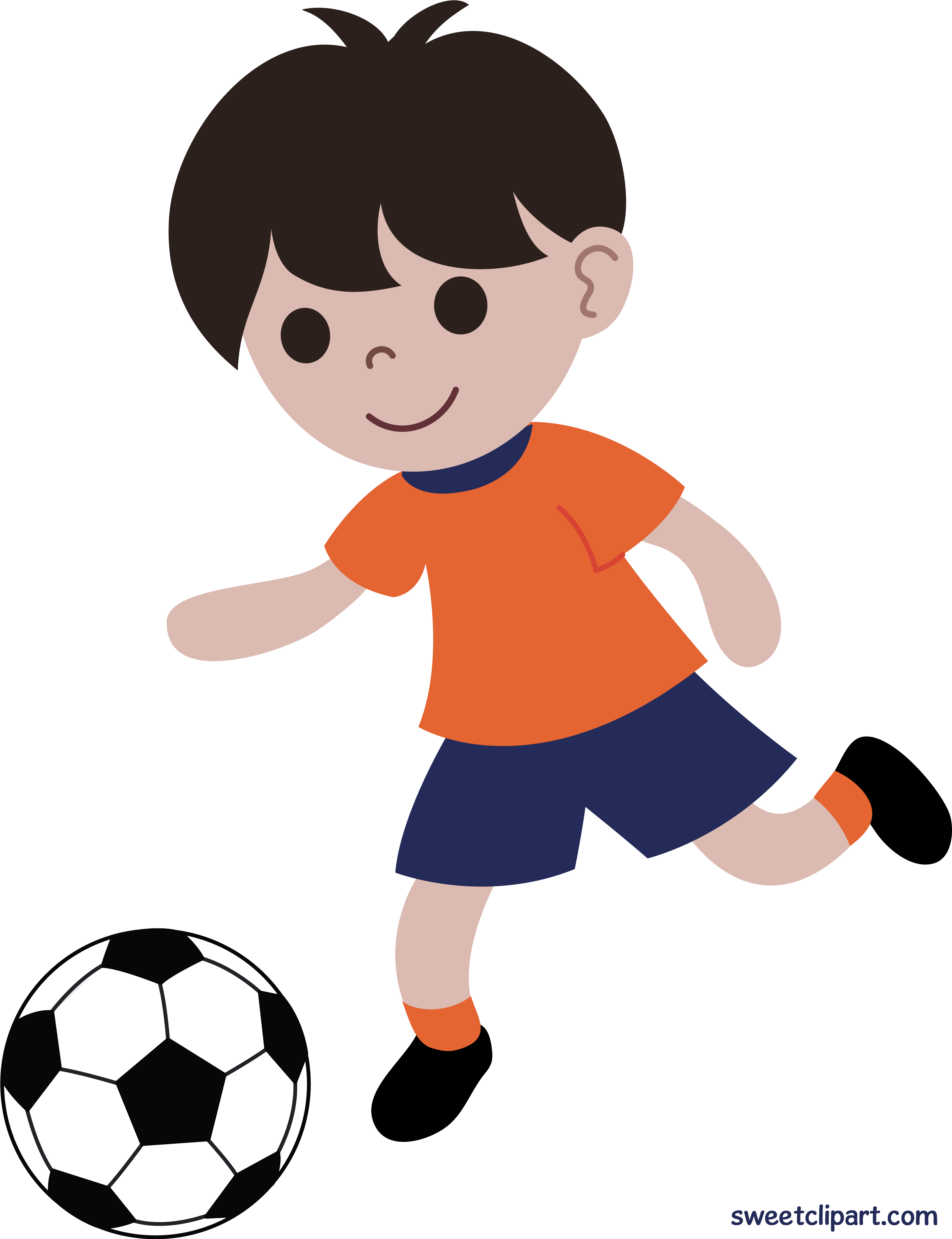 A Cartoon Of A Boy Playing Football