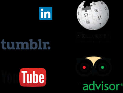 A Group Of Logos On A Black Background