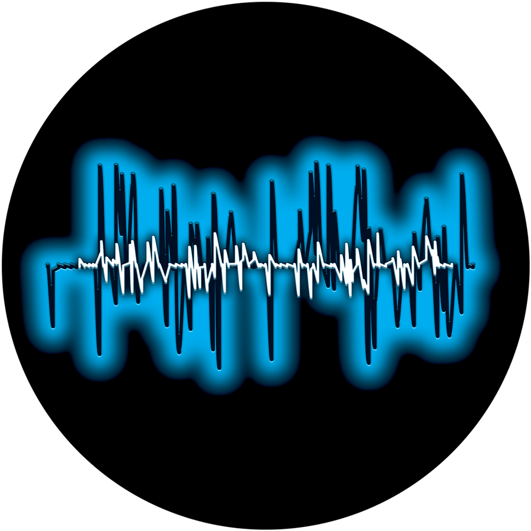A Blue And White Sound Wave