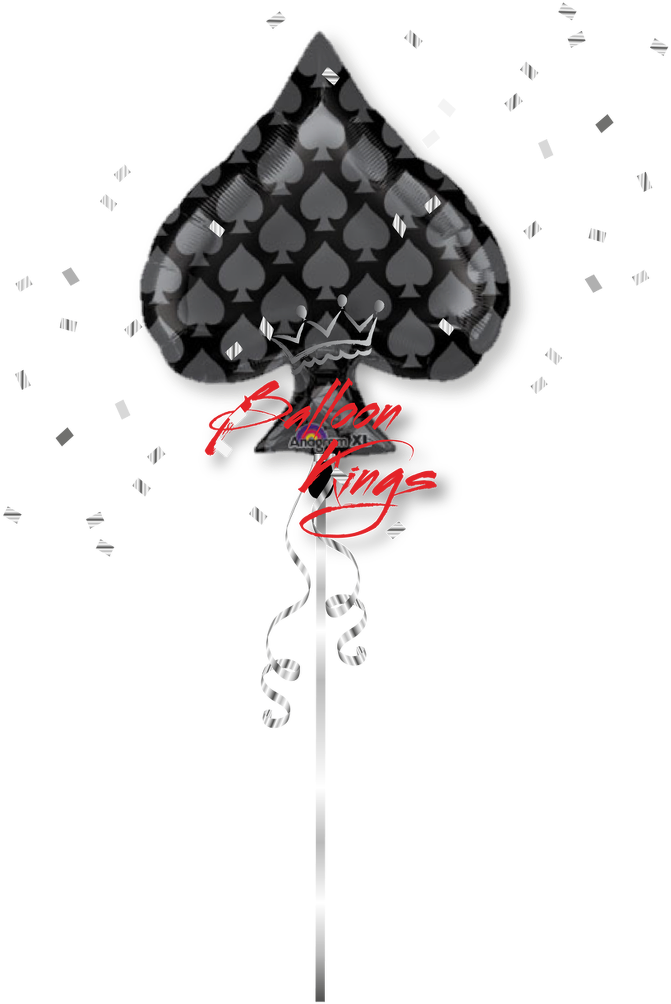 A Balloon In The Shape Of A Card With A Black Background