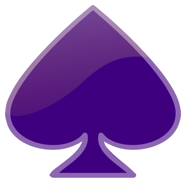 A Purple Card Suit With White Border