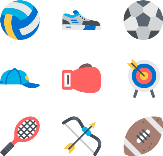 A Set Of Icons Of Sports Equipment