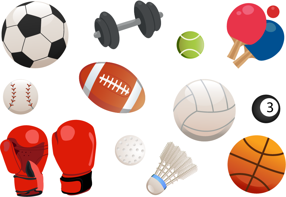 A Group Of Sports Equipment