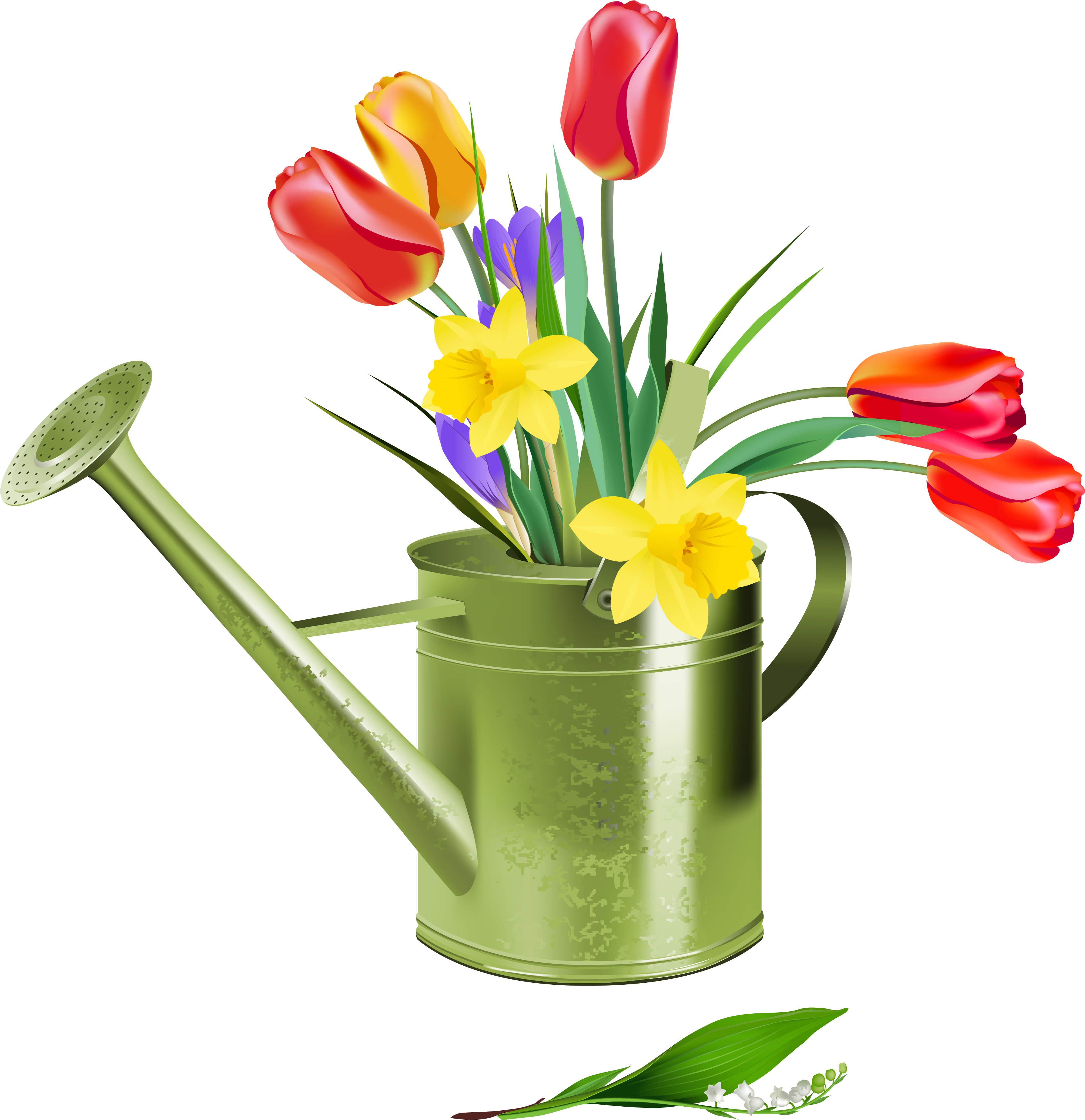A Watering Can With Flowers