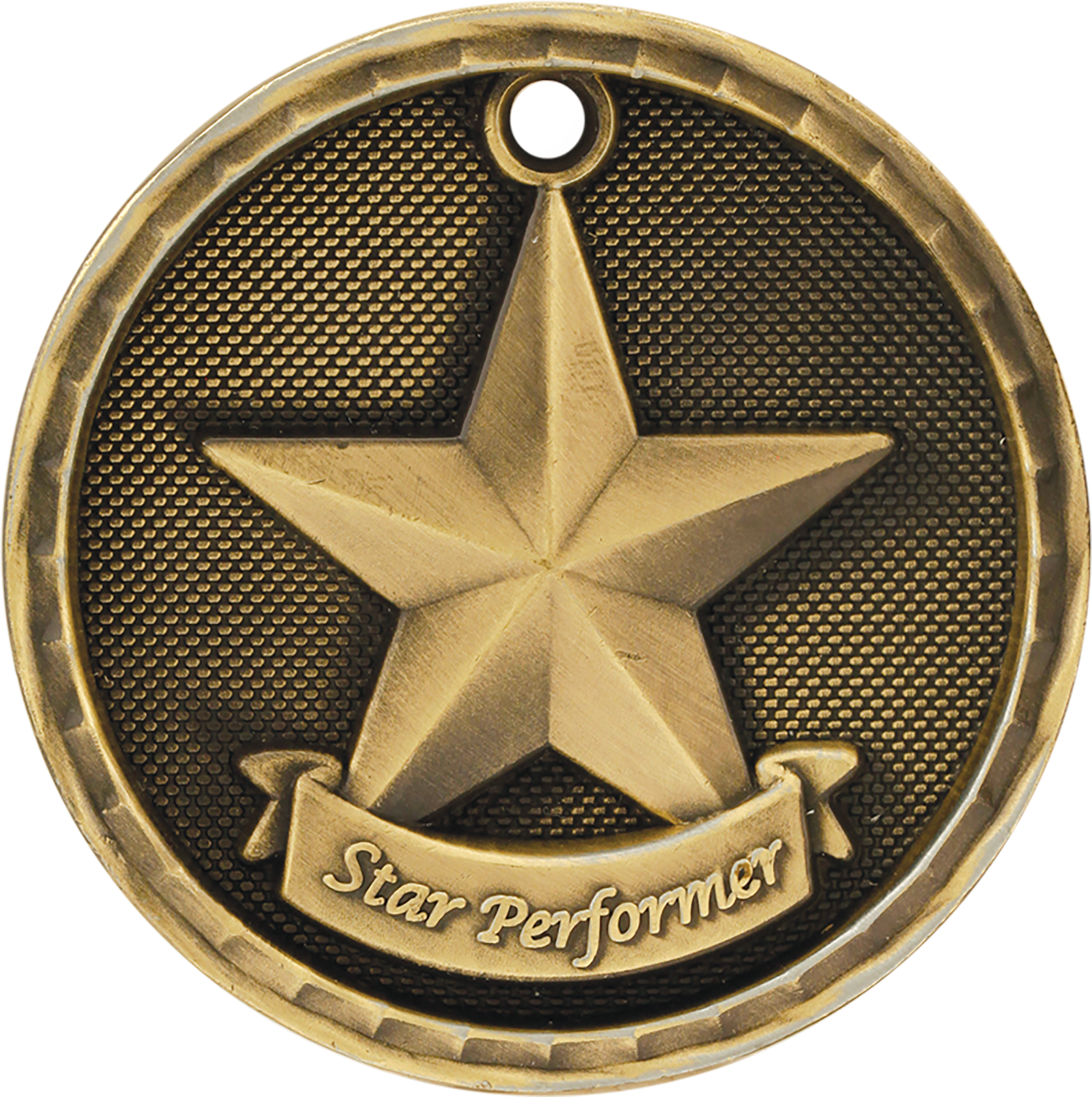 A Gold Star With A Ribbon And A Banner