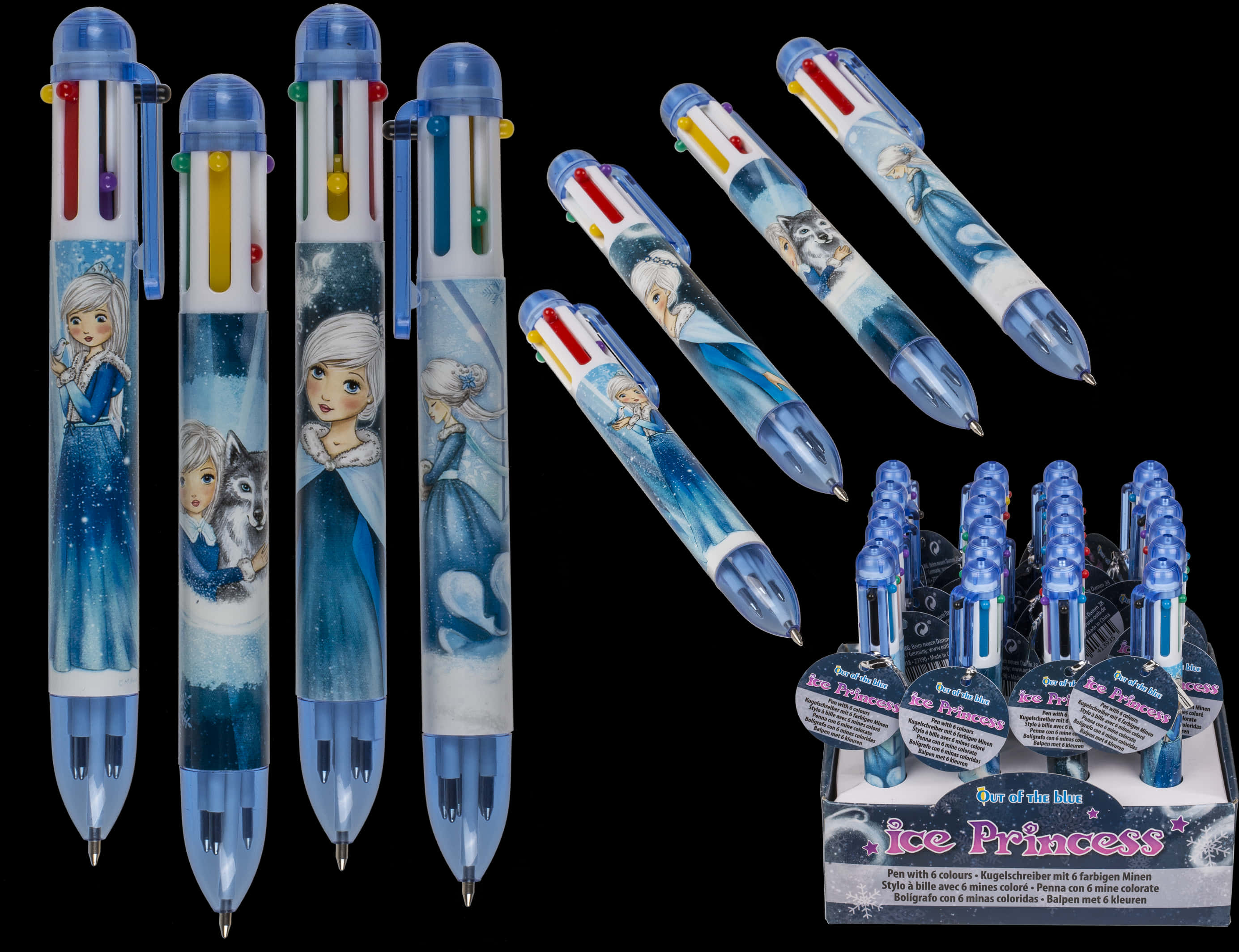 A Group Of Pens With A Picture Of A Cartoon Character
