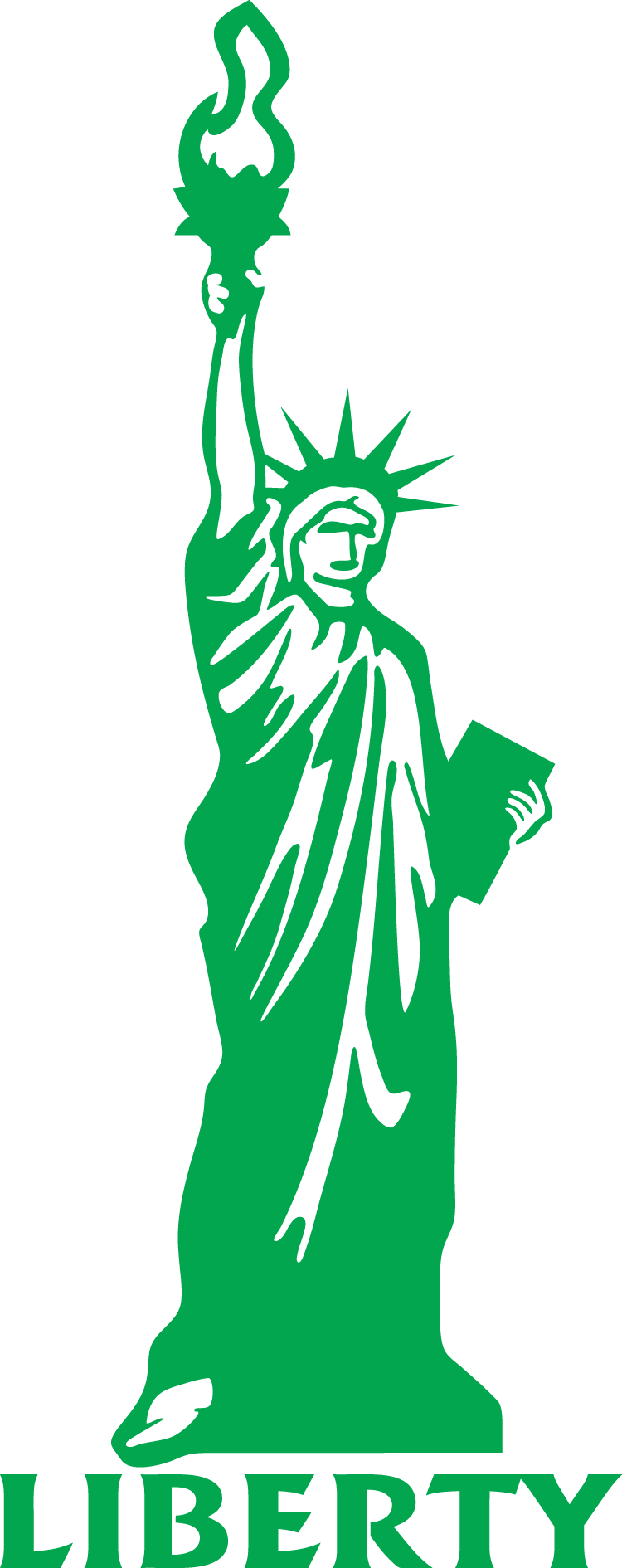 A Statue Of Liberty With A Green Crown